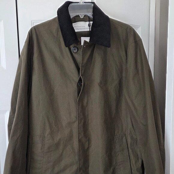 Selected Homme Olive Green Wax Coat (Brand New w Tags) - Sz L- fabulous & Rare - Picture 1 of 12